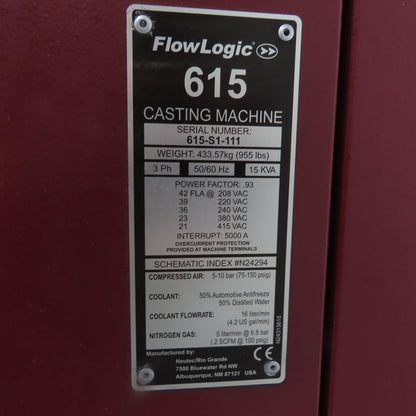 Rio Grande Neutec FlowLogic 615 Casting Machine W/ RC-10CE Recirculating Cooler