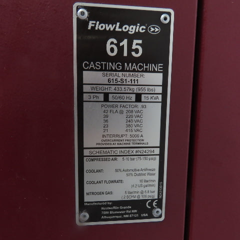 Rio Grande Neutec FlowLogic 615 Casting Machine W/ RC-10CE Recirculating Cooler
