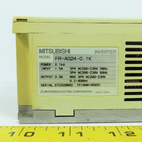 Mitsubishi FR-A024-0.1K Freqrol 0.1kW Inverter Drive 200-230V 3PH 0.2-400HZ