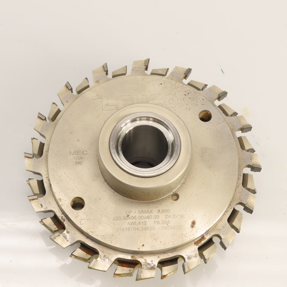 Leuco 01418794 Hydro Clamping Bushing W/ Hexagonal Top & 220 x 96 x 40mm Cutter