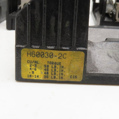 Buss H60030-2C 600V 30A 2 Pole Class H Fuse Holder Lot Of 6