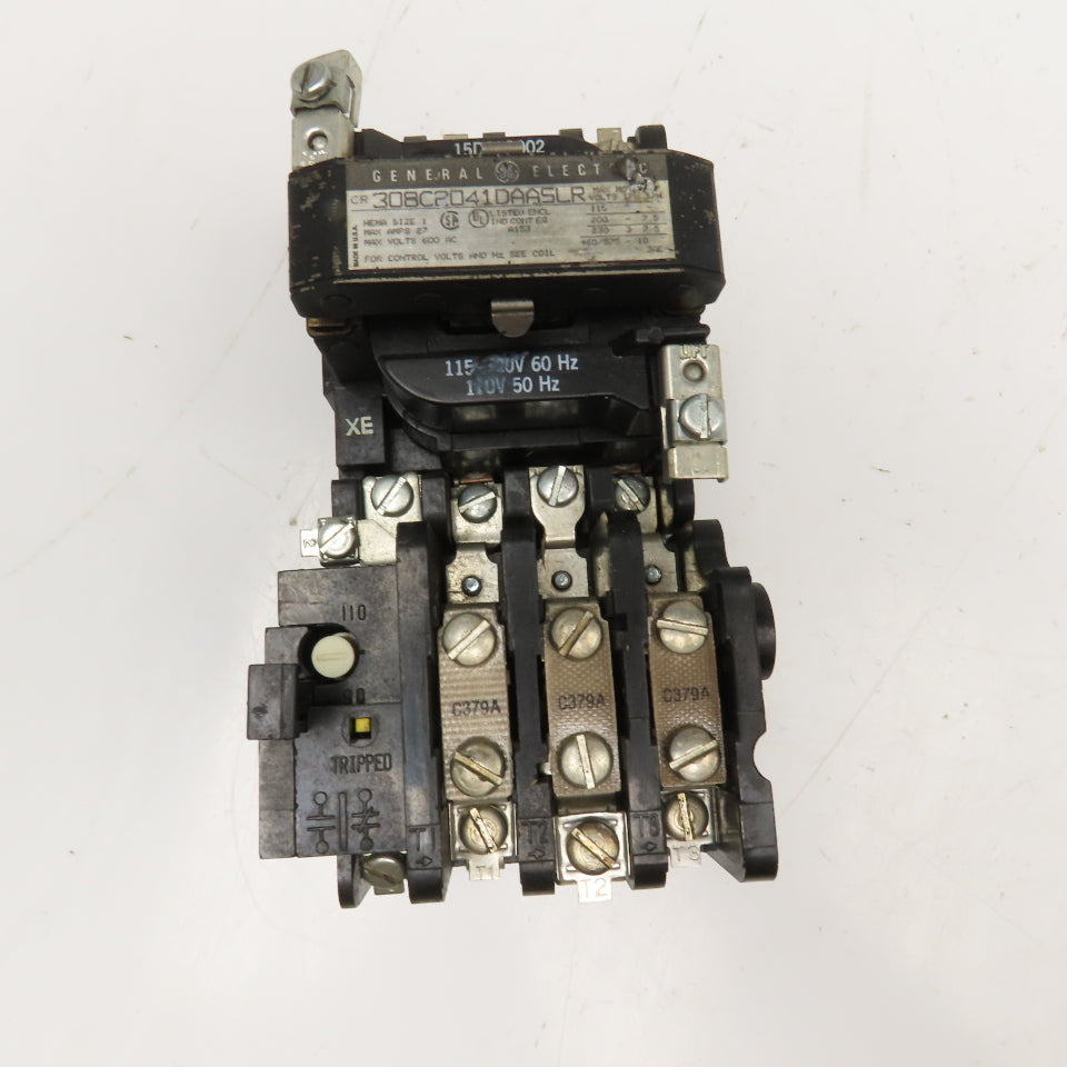 General Electric 308C2041DAASLR Size 1 Motor Starter 600VAC 27A 10Hp 120V Coil