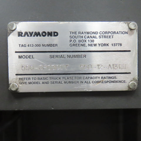 2012 Raymond 550-OPC30TT 24V 3000 Lb. Electric Order Picker Forklift 210" Lift