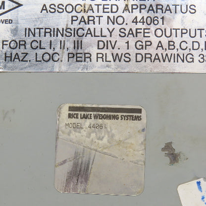 Rice Lake 44061 Intrinsically Safe I/O Barrier Interface KKL8924-1