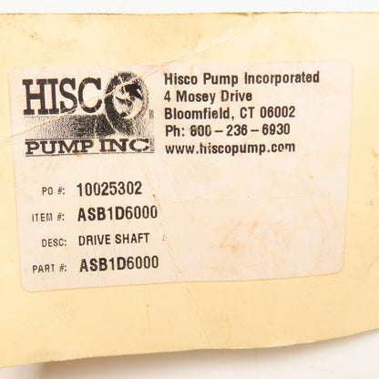 Hisco ASB1D6000 Pump Drive Shaft