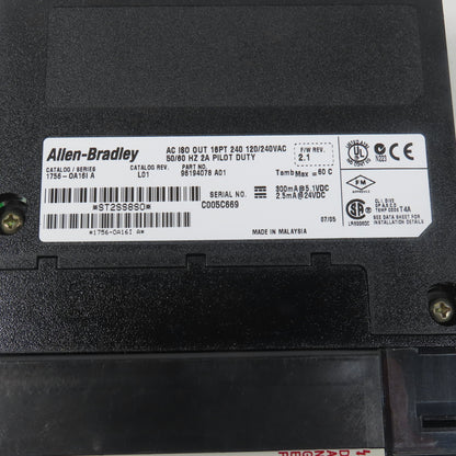 Allen Bradley 1756-OA16I Ser A ControlLogix AC Isolated 16 Point Output Module