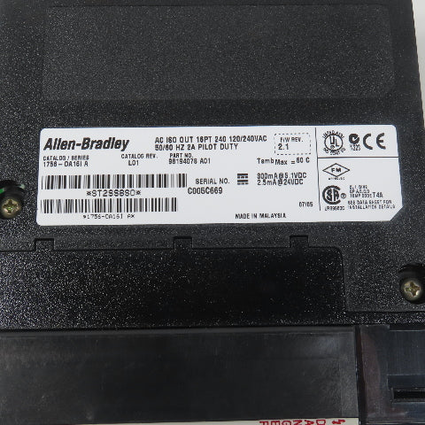 Allen Bradley 1756-OA16I Ser A ControlLogix AC Isolated 16 Point Output Module