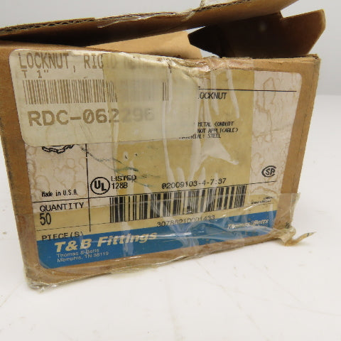 T&B Thomas & Betts 1" Ridgid Metal Conduit EMT Lock Nut Lot Of 50