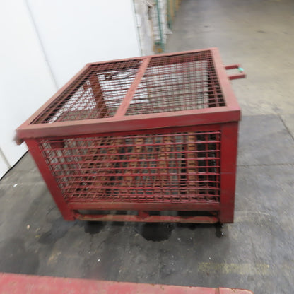 38-1/2" x 39" x 21" H Inside Enclosed Lockable Metal Cage Container Tote Crate