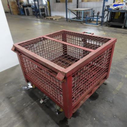 38-1/2" x 39" x 21" H Inside Enclosed Lockable Metal Cage Container Tote Crate