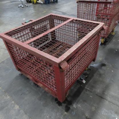 38-1/2" x 39" x 21" H Inside Enclosed Lockable Metal Cage Container Tote Crate