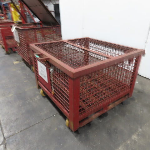 38-1/2" x 39" x 21" H Inside Enclosed Lockable Metal Cage Container Tote Crate