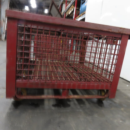 38-1/2" x 39" x 21" H Inside Enclosed Lockable Metal Cage Container Tote Crate