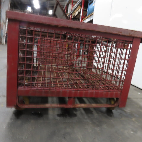 38-1/2" x 39" x 21" H Inside Enclosed Lockable Metal Cage Container Tote Crate