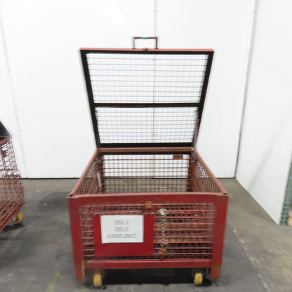 38-1/2" x 39" x 21" H Inside Enclosed Lockable Metal Cage Container Tote Crate