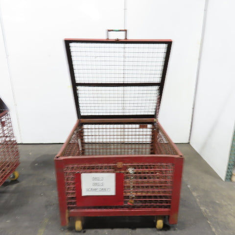 38-1/2" x 39" x 21" H Inside Enclosed Lockable Metal Cage Container Tote Crate