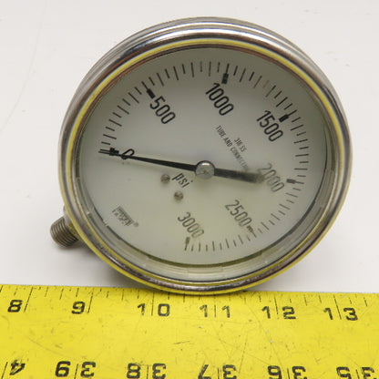 Wika 0-3000PSI Pressure Gauge 4" Stainless Steel 1/4" NPT Bottom Ported
