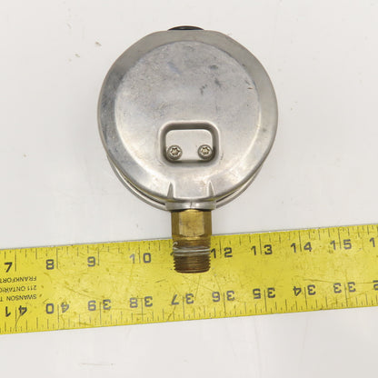 Stauff 0-3000PSI Oil Filled Pressure Gauge 4" Stainless 1/2" NPT Bottom Ported