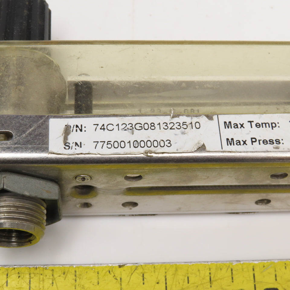King 74C123G081323510 0-8 SCFH Flowmeter 200PSI 250°F Max 1/4NPT