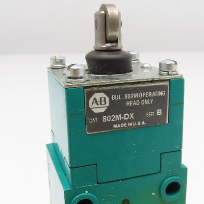 Allen Bradley 802M-AZJ9LF Limit Switch W/ 802M-DX Cam Plunger Operating Head