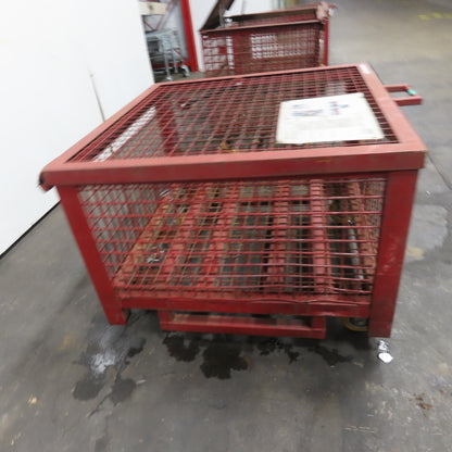 39-1/2"x 39-1/2"x 21" H Inside Enclosed Lockable Metal Cage Container Tote Crate