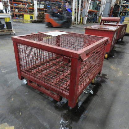 39-1/2"x 39-1/2"x 21" H Inside Enclosed Lockable Metal Cage Container Tote Crate