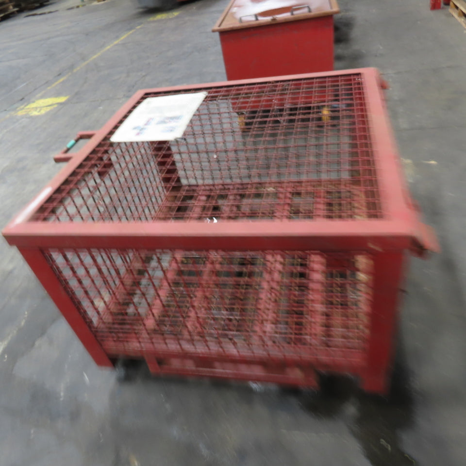 39-1/2"x 39-1/2"x 21" H Inside Enclosed Lockable Metal Cage Container Tote Crate
