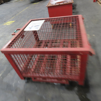 39-1/2"x 39-1/2"x 21" H Inside Enclosed Lockable Metal Cage Container Tote Crate