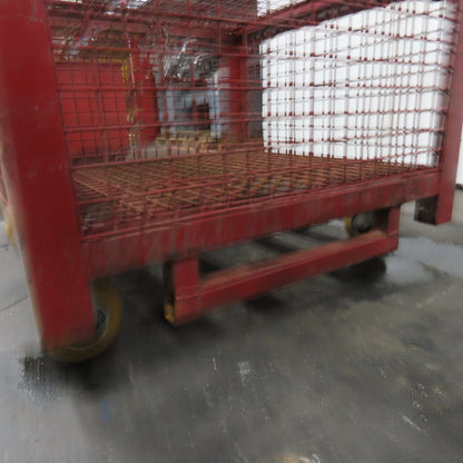 39-1/2"x 39-1/2"x 21" H Inside Enclosed Lockable Metal Cage Container Tote Crate