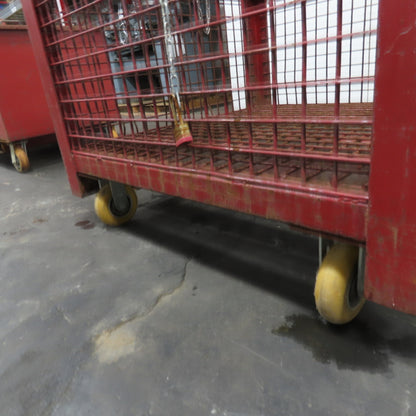 39-1/2"x 39-1/2"x 21" H Inside Enclosed Lockable Metal Cage Container Tote Crate