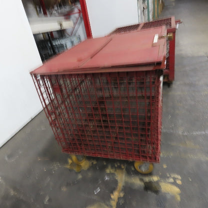 37-1/2"x 29"x 29" H Inside Enclosed Lockable Metal Cage Container Tote Crate