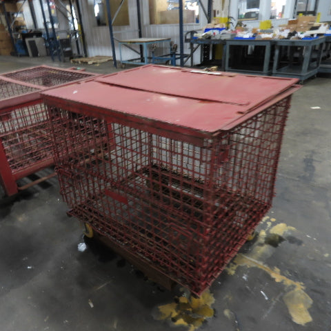37-1/2"x 29"x 29" H Inside Enclosed Lockable Metal Cage Container Tote Crate