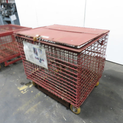 37-1/2"x 29"x 29" H Inside Enclosed Lockable Metal Cage Container Tote Crate