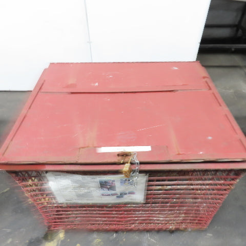 37-1/2"x 29"x 29" H Inside Enclosed Lockable Metal Cage Container Tote Crate