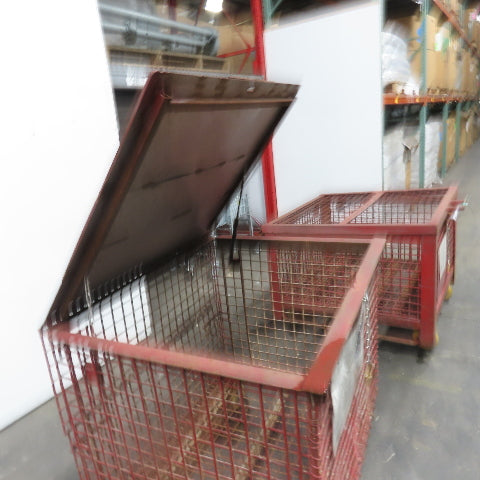 37-1/2"x 29"x 29" H Inside Enclosed Lockable Metal Cage Container Tote Crate