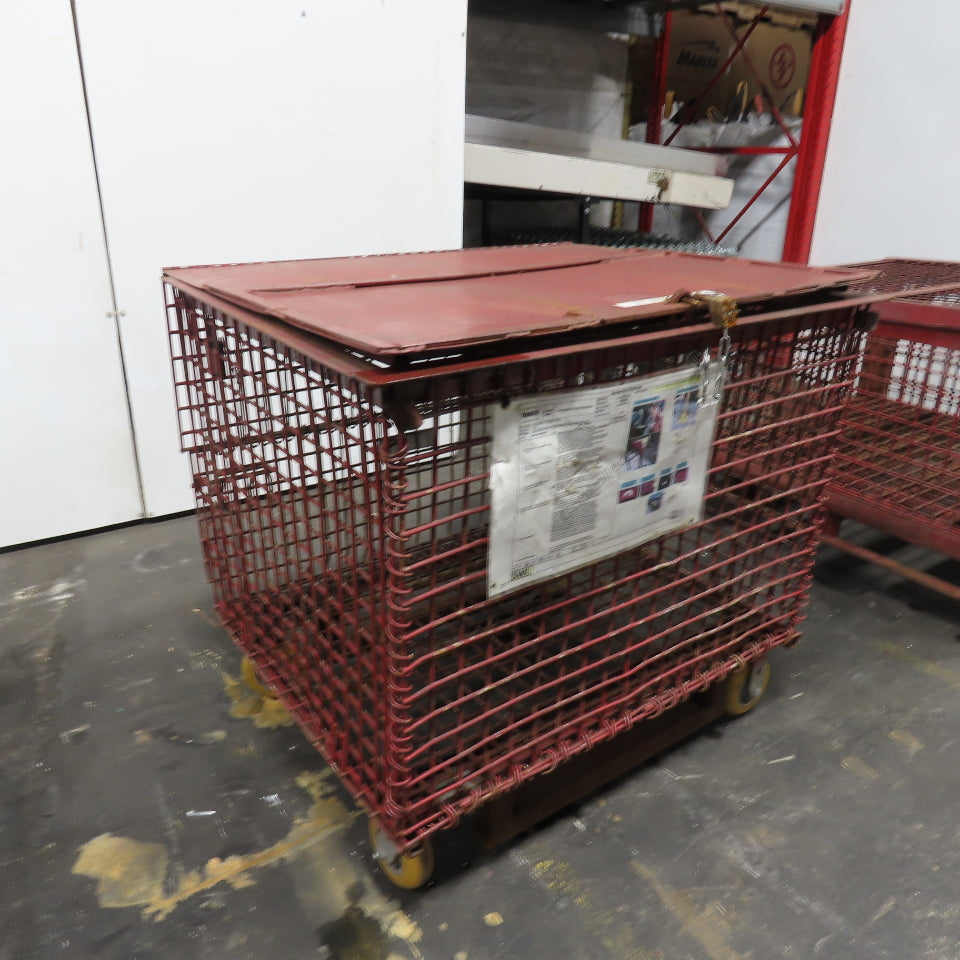 37-1/2"x 29"x 29" H Inside Enclosed Lockable Metal Cage Container Tote Crate
