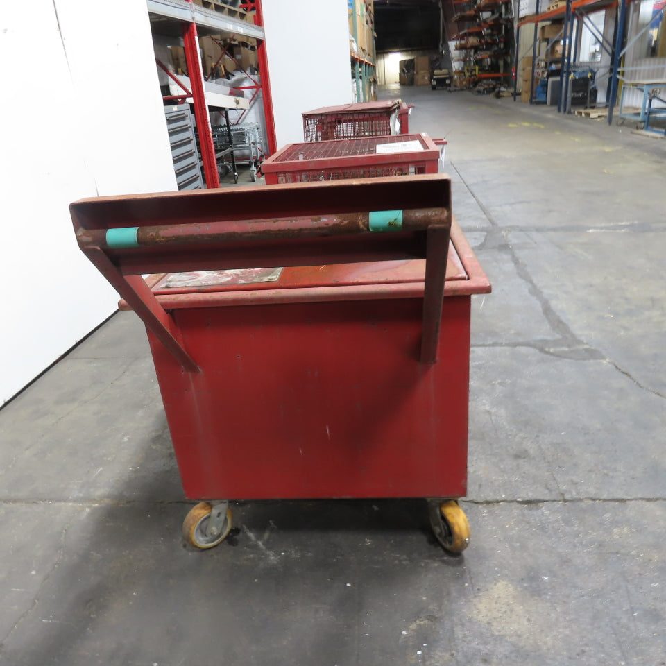 45" x30" x24" H Inside Enclosed Lockable Metal Container Tote Crate