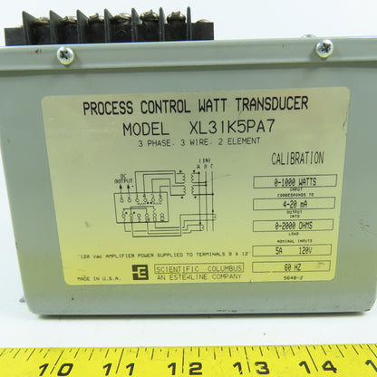 Scientific Columbus XL31K5PA7 Process Control Watt Transducer 3-Phase 3W