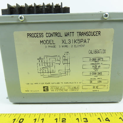 Scientific Columbus XL31K5PA7 Process Control Watt Transducer 3-Phase 3W