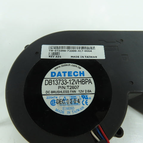Datech DB13733-12VHBPA 12V DC 4-Wire Brushless Blower Server Fan Lot Of 2