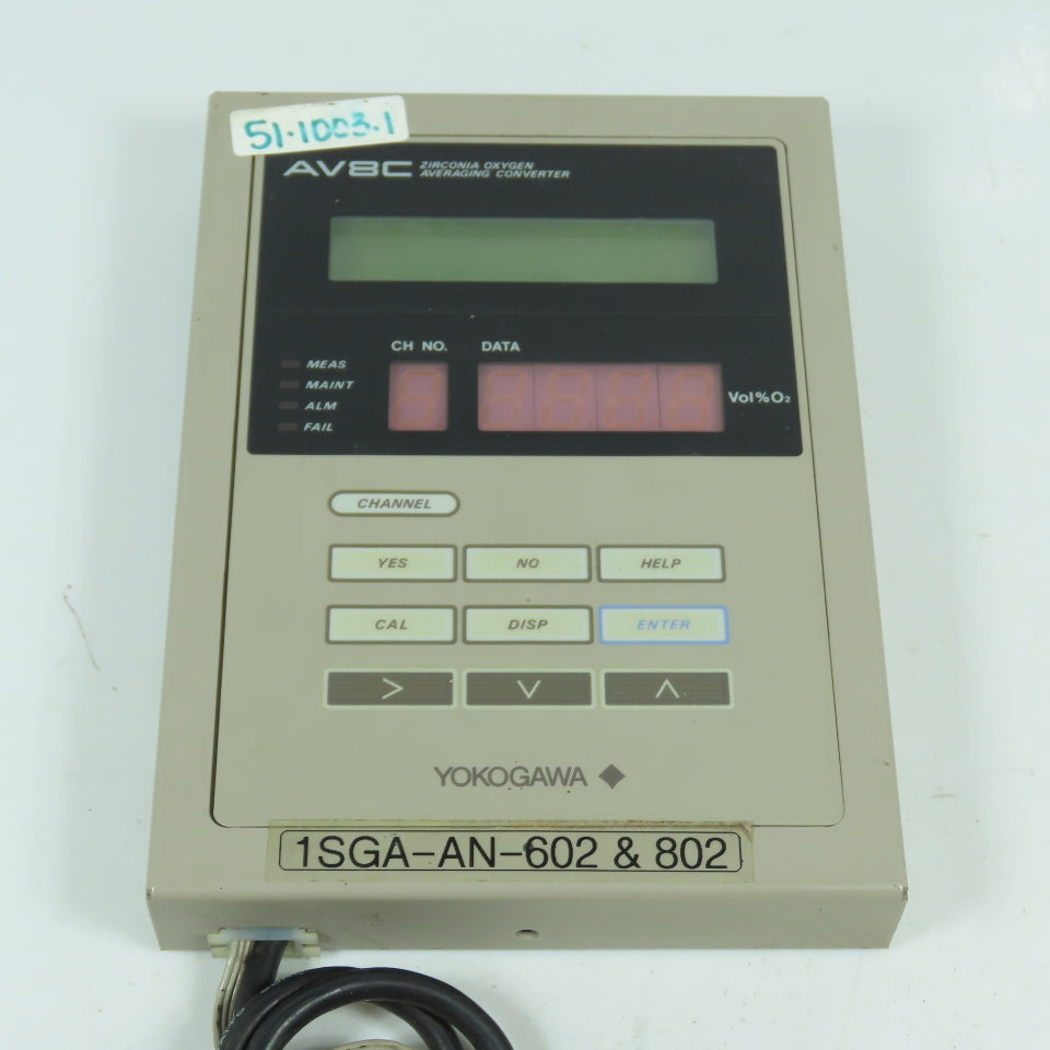 Yokogawa AV8C Zirconia Oxygen Averaging Converter K9296DF-00