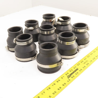 808 156-32 3" x 2" Flexible Rubber Coupling PVC Copper Steel Cast Iron DWV Lot/9