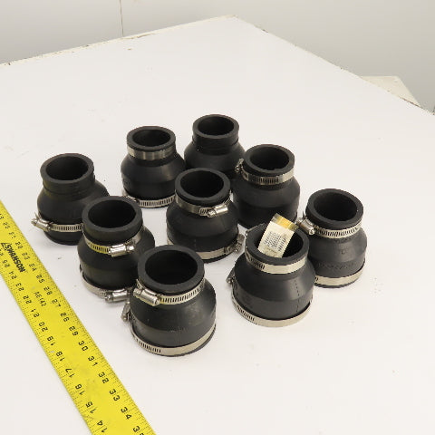 808 156-32 3" x 2" Flexible Rubber Coupling PVC Copper Steel Cast Iron DWV Lot/9