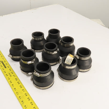 808 156-32 3" x 2" Flexible Rubber Coupling PVC Copper Steel Cast Iron DWV Lot/9