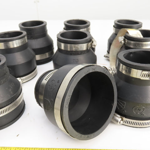 808 156-32 3" x 2" Flexible Rubber Coupling PVC Copper Steel Cast Iron DWV Lot/9