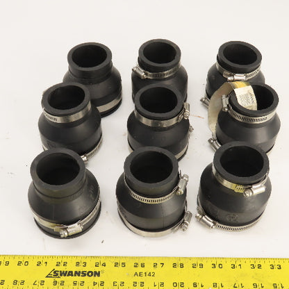 808 156-32 3" x 2" Flexible Rubber Coupling PVC Copper Steel Cast Iron DWV Lot/9