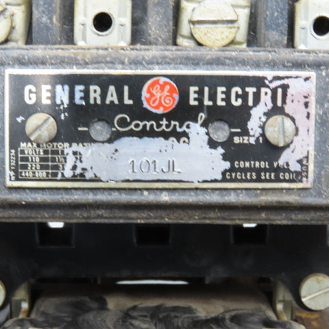 General Electric 101JL CR7006C Size 1 Contactor 600V 7.5Hp Max 110V Coil