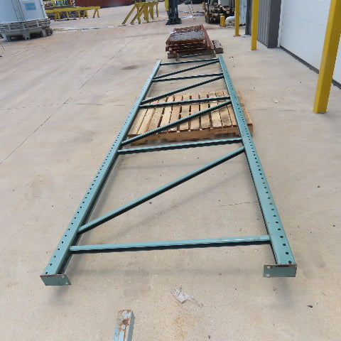 48" x 16' x 3"x3" Teardrop Pallet Racking Upright Leg Welded GREEN
