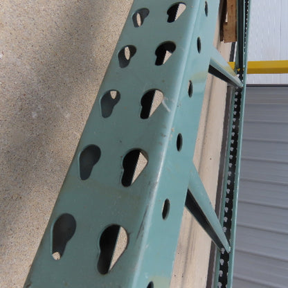 48" x 16' x 3"x3" Teardrop Pallet Racking Upright Leg Welded GREEN