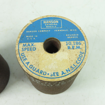 Hanson HA46 N7B Abrasive Grinding Wheel 10186RPM 2.52" W x 3" L 1/2" Bore Lot/2
